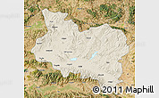 Shaded Relief Map of Manisa, satellite outside