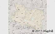 Shaded Relief Map of Manisa, semi-desaturated