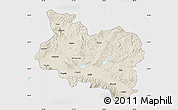 Shaded Relief Map of Manisa, single color outside