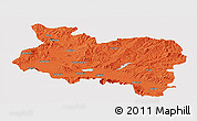 Political Panoramic Map of Manisa, cropped outside