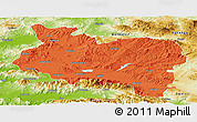 Political Panoramic Map of Manisa, physical outside