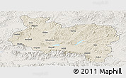 Shaded Relief Panoramic Map of Manisa, lighten