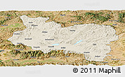 Shaded Relief Panoramic Map of Manisa, satellite outside