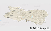 Shaded Relief Panoramic Map of Manisa, single color outside