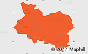 Political Simple Map of Manisa, single color outside