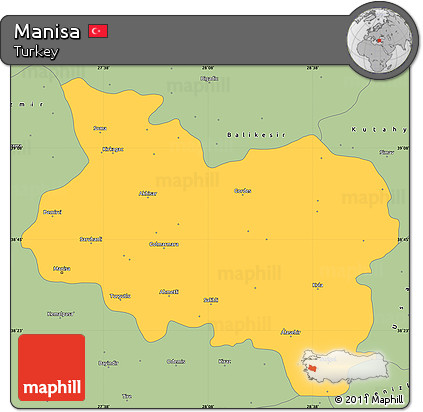 Savanna Style Simple Map of Manisa