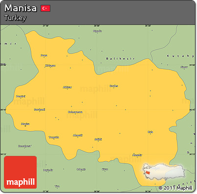 Savanna Style Simple Map of Manisa