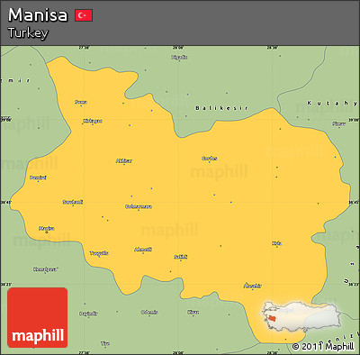 Savanna Style Simple Map of Manisa