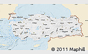 Classic Style Map of Turkey, single color outside