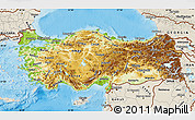 Physical Map of Turkey, shaded relief outside