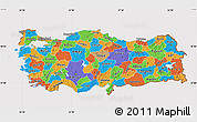Political Map of Turkey, cropped outside