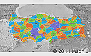 Political Map of Turkey, desaturated