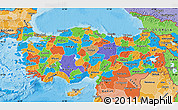 Political Map of Turkey, political shades outside