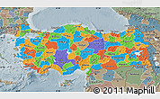 Political Map of Turkey, semi-desaturated