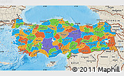 Political Map of Turkey, shaded relief outside