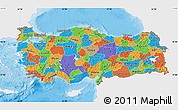 Political Map of Turkey, single color outside