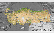 Satellite Map of Turkey, desaturated