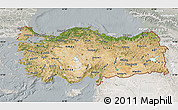 Satellite Map of Turkey, lighten, semi-desaturated
