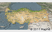 Satellite Map of Turkey, semi-desaturated