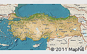 Satellite Map of Turkey, shaded relief outside, satellite sea