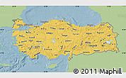 Savanna Style Map of Turkey, single color outside