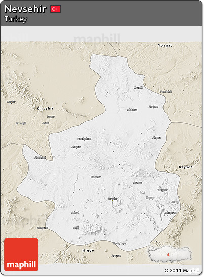 Classic Style 3D Map of Nevsehir