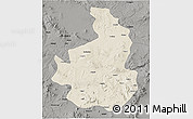 Shaded Relief 3D Map of Nevsehir, darken, semi-desaturated