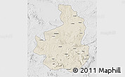 Shaded Relief 3D Map of Nevsehir, lighten, desaturated