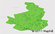 Political Panoramic Map of Nevsehir, single color outside