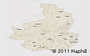 Shaded Relief Panoramic Map of Nevsehir, single color outside
