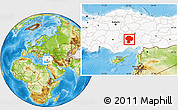 Physical Location Map of Nigde, highlighted country