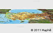 Physical Panoramic Map of Turkey, darken, land only