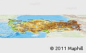 Physical Panoramic Map of Turkey, lighten, land only