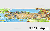 Satellite Panoramic Map of Turkey, physical outside