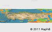 Satellite Panoramic Map of Turkey, political outside, satellite sea