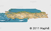 Satellite Panoramic Map of Turkey, single color outside