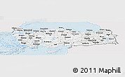 Silver Style Panoramic Map of Turkey, single color outside