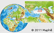 Physical Location Map of Samsun, highlighted country, within the entire country