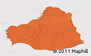 Political 3D Map of Sanliurfa, single color outside