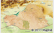Satellite 3D Map of Sanliurfa, physical outside