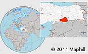Gray Location Map of Sanliurfa, highlighted country
