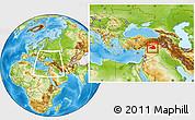 Physical Location Map of Sanliurfa, within the entire country