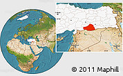 Satellite Location Map of Sanliurfa, highlighted country