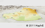 Physical Panoramic Map of Sanliurfa, lighten, semi-desaturated