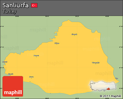 Savanna Style Simple Map of Sanliurfa, single color outside