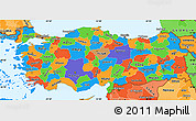 Political Simple Map of Turkey, political shades outside