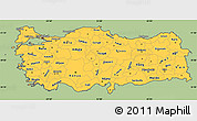 Savanna Style Simple Map of Turkey, cropped outside