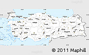 Silver Style Simple Map of Turkey, single color outside