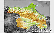 Physical 3D Map of Sinop, darken, desaturated