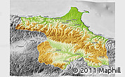 Physical 3D Map of Sinop, desaturated